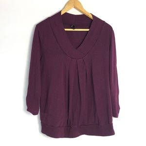 Lightweight 3/4 Sleeve Pleated Sweater Maurices